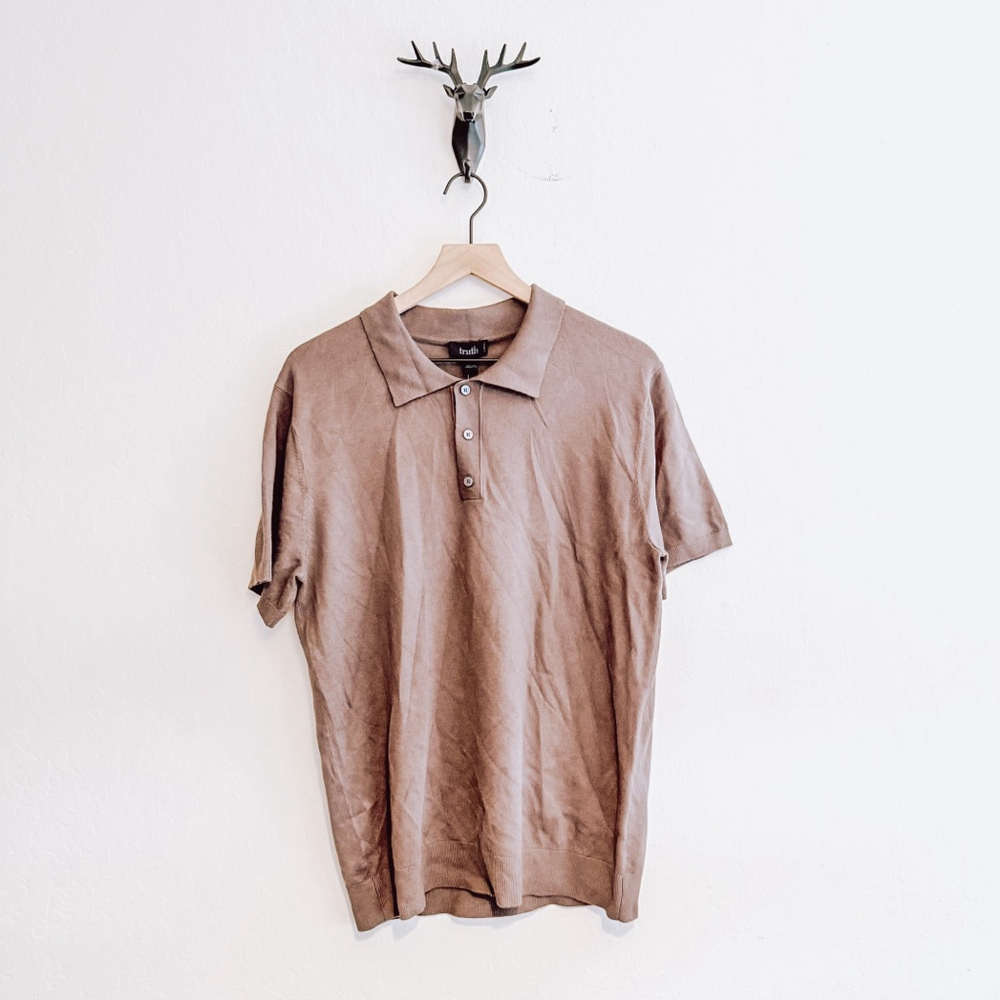 Truth by Republic Men's Brown Polo Shirt Size Medium NWT